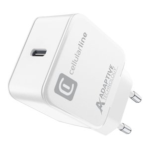 Cellularline <b>USB</b> Type-<b>C</b> Charger 15W Adaptive Fast Charging Wall <b>Adapter</b> White - Product Image 1