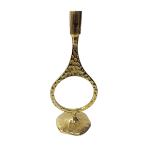 Bougeoir en or unique avec design à trou central Bougeoir en métal de haute vente pour la maison et les fêtes et les cadeaux Chandelier - Product Image 1