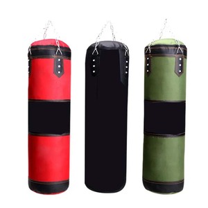 Saco de boxeo de cuero PU relleno pesado de alta calidad portátil independiente deportes al aire libre gimnasio Fitness entrenamiento MMA Kickboxing Logo - Product Image 5
