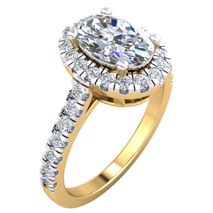 Anillo clásico de oro de 14 quilates para mujer con 1.34Cts VS Clarity Lab Grown EF Color Diamond Jewelry - Product Image 1