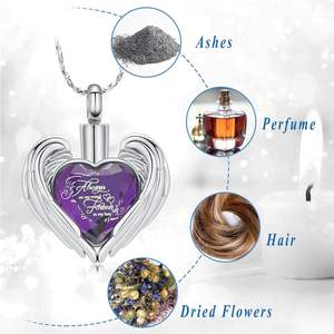 Collar de urna de cremación para cenizas, collares conmemorativos de corazón de acero inoxidable, soporte para cenizas para recuerdo humano, seres queridos, tamaño personalizado - Product Image 6