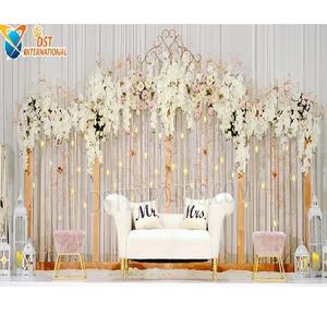 Luxury <b>Gold</b> Metal Wedding <b>Backdrop</b> Gate Anniversary Stage Decor Metal Gate Frame Glorious Wedding Stage Decor Metal Panels - Product Image 1