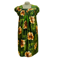 Fleur Imprimer Polynésien Micronésie Mumu Personnalisé Mumus Robe Micronésienne À Manches Courtes Maxi Hawaii Robe Élégante