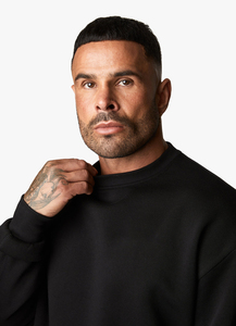 Custom Oversized Men's Crewneck <b>Sweatshirt</b> <b>Printed</b> Gym Tracksuit for Spring Plain Blank Design - Product Image 3