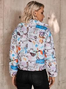 Haute qualité femmes hiver chaud doudoune coupe confortable respirant Style personnalisé tissé méthode de tissage teint uni - Product Image 6