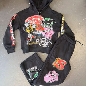 Produit tendance Ensemble de jogging sérigraphié, survêtement deux pièces, pantalon de survêtement surdimensionné - Product Image 1