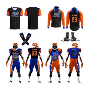Uniformes de Fútbol Americano Personalizados al Por Mayor, Transpirables, Tallas Grandes, Paquete de Uniforme de Equipo, Camisetas y Pantalones, 100% Poliéster, Colores Personalizados - Product Image 1