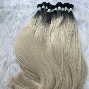 Extensions de cheveux humains vietnamiens en gros, double trame, longues et lisses, couleur ombrée, cheveux vierges bruts en vrac, 30 pouces étirés - Product Image 4