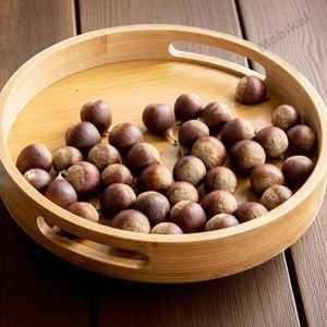 Vaisselle décorative rectangulaire en bois massif véritable naturel, plateau de service à fruits, plateau de service à café, plateau de service à café - Product Image 3