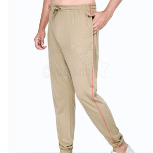 Pantalones de hombre con logotipo personalizado, mezcla de algodón lavada y cómoda, ajuste relajado, patrón recto, cintura media, bolsillos laterales y traseros - Product Image 2