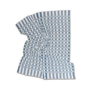 พรมขนสัตว์ทอลายตารางสีน้ำเงิน รุ่น ADWP-13084 ผ้าฝ้ายออร์แกนิก รูปทรงสี่เหลี่ยมผืนผ้า ขนาด 9x12 ฟุต สำหรับตกแต่งห้องนั่งเล่นในบ้าน - Product Image 1