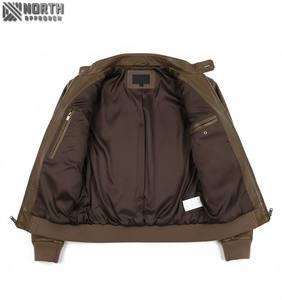 Nueva chaqueta de cuero personalizada de alta calidad para hombre, chaqueta Bomber Racer personalizada - Product Image 6