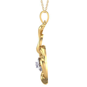 Pendentif floral plaqué rhodium or 18 carats avec pierre Swarovski - Product Image 2
