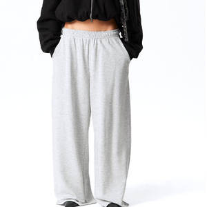 Pantalons de survêtement surdimensionnés pour femmes, style streetwear, jambes larges, coton lourd, pantalons décontractés amples, pantalons tendance et amples pour tous les jours - Product Image 2