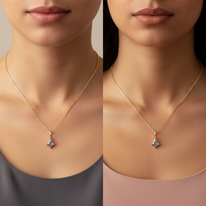 Pendentif en argent sterling 925 plaqué or en forme de cerf-volant en agate mousse avec chaîne de câble réglable pour mariage et fêtes - Product Image 6