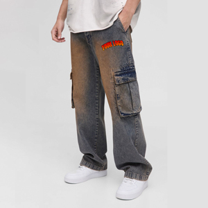 กางเกงยีนส์ทรงหลวมขาตรงระบายอากาศได้ดีสำหรับผู้ชาย - Product Image 4