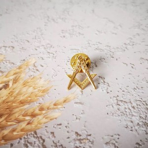 เข็มกลัดปกคอเสื้อรูปเข็มทิศฟรีเมสันและ1.7X1.9cm สี่เหลี่ยมแบบกลวงออกใหม่ออกแบบได้ตามต้องการ - Product Image 2