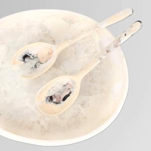 Ensemble de serveurs à salade en résine écologique personnalisable avec cuillère et fourchette pour la cuisine à domicile, mélange et service de salades - Product Image 1