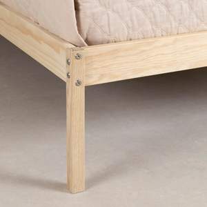 Cama de tamaño completo de madera maciza de diseño tradicional en estilo de madera natural - Product Image 5