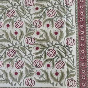 Indian Handmade Cotton Table Cloth Beautiful Hand Block Printed Cotton Table Cover for Wedding Table Cloth for Sale - Product Image 4