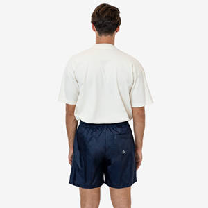 Logo personnalisé hommes été 2025 séchage rapide vêtements de plage shorts de bain écologique solide motif taffetas maillot de bain pour teint uni - Product Image 5