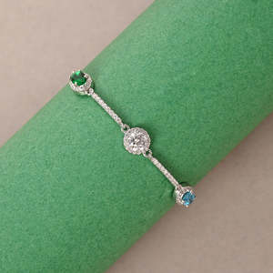สร้อยข้อมือเงินแท้ CLARA 925 ประดับเพชรเม็ดเดี่ยว มุกเทนนิส ชุบทอง 14K ทอง 18K โรสโกลด์ และโรเดียม - Product Image 3