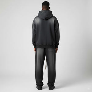 Último fabricante de chándal con cremallera y logotipo personalizado, chándal acampanado de alta calidad, chándal personalizado para hombre, 100% algodón lavado con ácido - Product Image 3