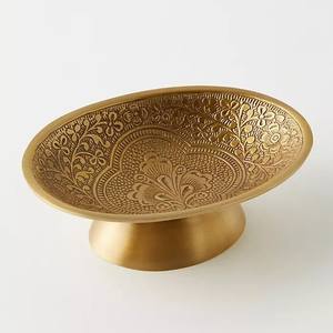 Petit bol rond décoratif en métal et laiton pour la table à manger servant des aliments Matériau de haute qualité - Product Image 3