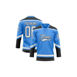 Maillot de hockey sur glace 100 % polyester OEM, imprimé sur mesure, antibactérien, respirant, uniforme d'équipe de qualité supérieure, vente chaude - Product Image 2