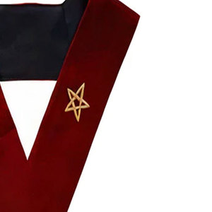 Nouvelle arrivée colliers d'officier maçonnique réglable Royal marron tissu brodé personnalisé meilleure vente produit - Product Image 5