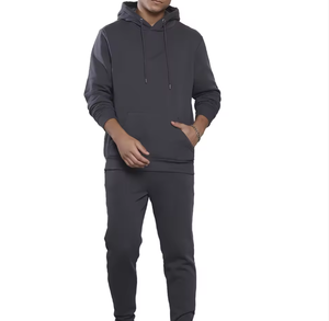 Survêtement de sport pour homme en polyester/coton molletonné avec cordon de serrage, respirant et écologique, services OEM disponibles - Product Image 1