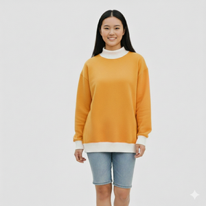 เสื้อสเวตเชิ้ตแขนยาวคอเต่าผ้าถักนิตติ้งลำลองสำหรับผู้หญิง พิมพ์โลโก้ได้ ผลิตจากโพลีเอสเตอร์/คอตตอน แห้งเร็ว ระบายอากาศได้ดี - Product Image 1