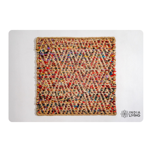 Tapis de jute tissé à la main naturel multicolore en peluche écologique chambre salon durable décor de sol pour la maison - Product Image 6