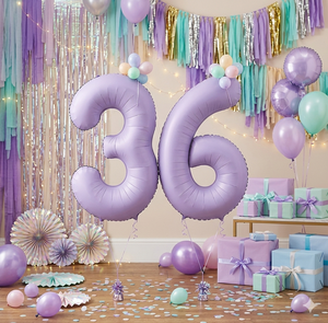 Globo de Papel Metálico Grueso con Número 1 Morado para Fiestas, Día de la Madre, Pascua, Baby Shower, Graduación - Product Image 3