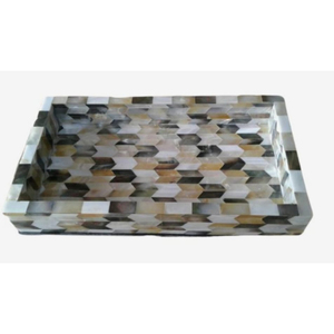 Nouvelle arrivée antique design forme rectangulaire chocolat plateau de service bois de qualité de luxe et vert MOP chocolat pour le Ramadan - Product Image 5
