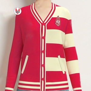 Sorority Light Weight Delta Sigma Cardigan Custom Sorority Acrylic Embroidered Cardigan <b>Sweater</b> - Product Image 3