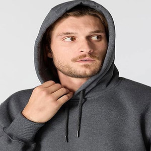 Automne et hiver en gros lavé décontracté solide tissé 350 grammes pull surdimensionné hommes polaire à capuche pull à capuche - Product Image 4