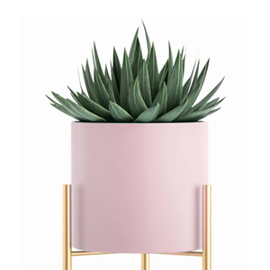 Support de plante d'intérieur en métal doré à forte valeur ajoutée avec support de pot de fleur rose pour affichage de jardin ou support de jardinière d'intérieur - Product Image 2
