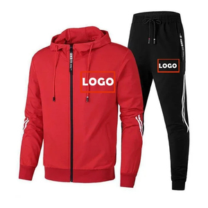 Logo personnalisé mode hommes survêtement printemps automne hommes fermeture éclair sweats à capuche + pantalon 2 pièces ensembles Streetwear veste costume homme vêtements - Product Image 2