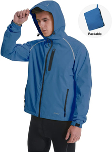 Veste coupe-vent pour homme, multi-panneaux, à capuche, imperméable, randonnée en plein air, imperméable, fermeture éclair, vêtements d'extérieur décontractés - Product Image 3