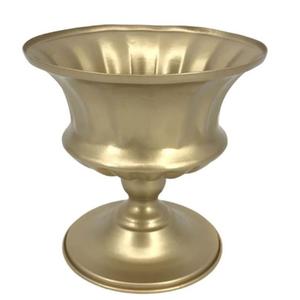Urna Floral de Metal con Pedestal Dorado para Centros de Mesa de Boda, Decorativa, Acanalada, Lisa, Cromada, Ecológica - Product Image 4