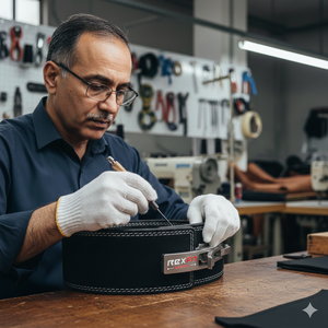 Cinturón de Levantamiento de Pesas Rexfit Sports Premium de Cuero Vacuno Genuino para Soporte de Entrenamiento en Gimnasio y Levantamiento de Pesas - Product Image 5