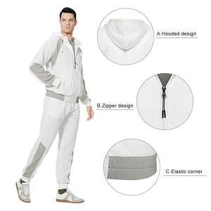 ชุดวอร์มแบบมีฮู้ดและกางเกงขายาวสำหรับผู้ชาย ชุดออกกำลังกายแบบสั่งทำพิเศษ พิมพ์โลโก้ได้ตามต้องการ ชุดลำลองแบบ 2 ชิ้น สำหรับกิจกรรมกลางแจ้ง - Product Image 2