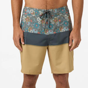 Shorts de bain pour hommes, respirants, décontractés, à cordon de serrage, taille mi-haute élastique, séchage rapide, motif uni - Product Image 2
