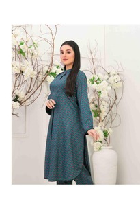 Robe Salwar Kameez en lin respirant de haute qualité pour dames-Style pakistanais Silhouette droite modeste confortable solide naturel - Product Image 4