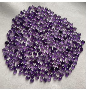 Piedras preciosas sueltas con forma de luna de 3mm de corte ovalado de amatista púrpura de alta calidad - Product Image 1