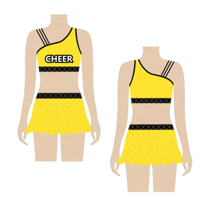 Uniformes de ropa deportiva de porristas para niños personalizados de alta calidad, conjunto caliente con técnicas de cuentas impresas con diamantes de imitación para trajes de práctica - Product Image 3