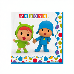 Serviettes de fête Pocoyo 33x33 cm, 20 pièces par sac, pour les fêtes d'anniversaire des enfants - Product Image 3