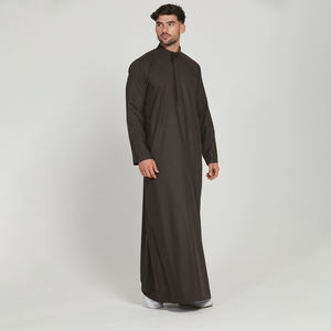 2025 alta calidad transpirable cuello redondo hombres Thobe Jubba Abaya bata último estilo saudí árabe Kaftan vestido islámico para hombres musulmanes - Product Image 4