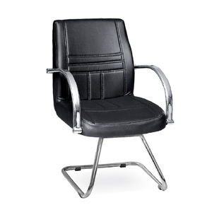 Chaise de bureau ergonomique pivotante Inci Chef de haute qualité, style moderne, en cuir véritable, base chromée, fabriquée à Samsun pour les invités - Product Image 1